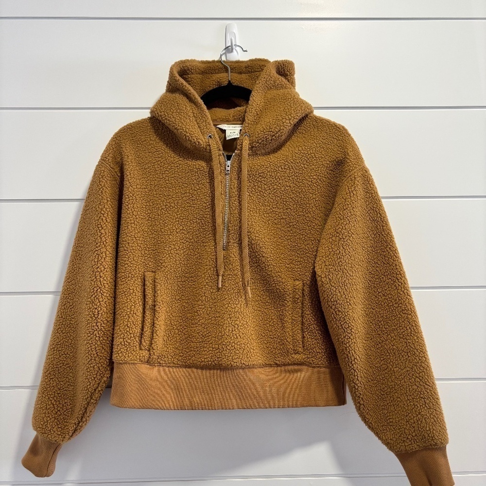 NWOT Club Monaco Teddy quarter zip hoodie size XS - Picture 1 of 14
